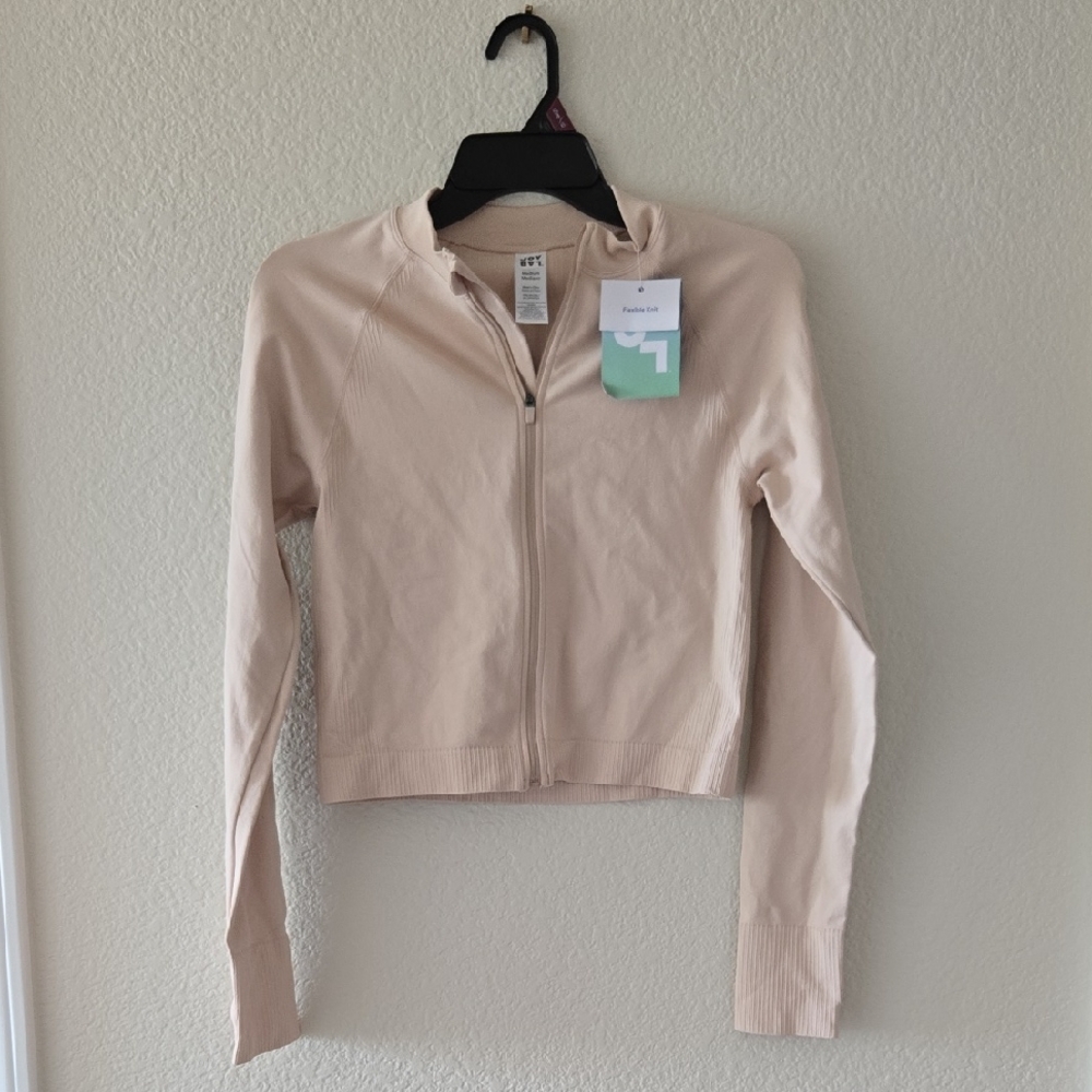 JoyLab Women's Light Beige Zip-Up Jacket